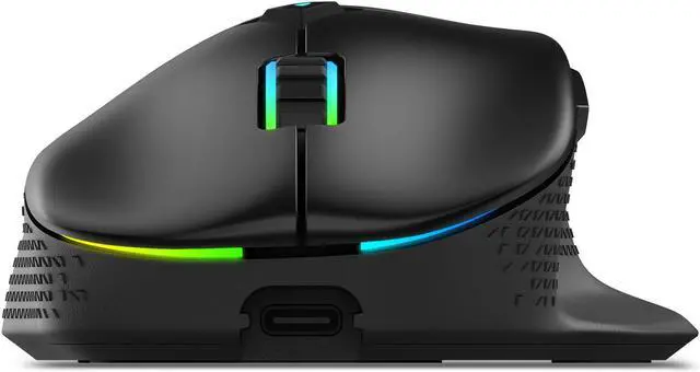 Alt view image 2 of 20 - XPG ALPHA Wireless Gaming Mouse - Black w/ RGB + Omron Switches | 60 Hour Battery Life - USB-C Connection | 6 Programmable Buttons :Exokeleton Design | PAW 3335 Sensor - 400-16000 DPI
