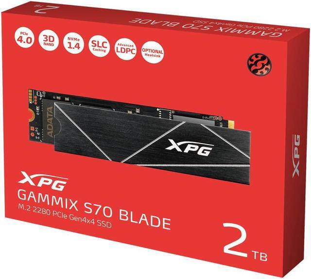 Alt view image 6 of 8 - XPG GAMMIX S70 Blade: 2TB M.2 2280 PCIe Gen4x4 NVMe 3D NAND Internal Gaming SSD (AGAMMIXS70B-2T-CS)