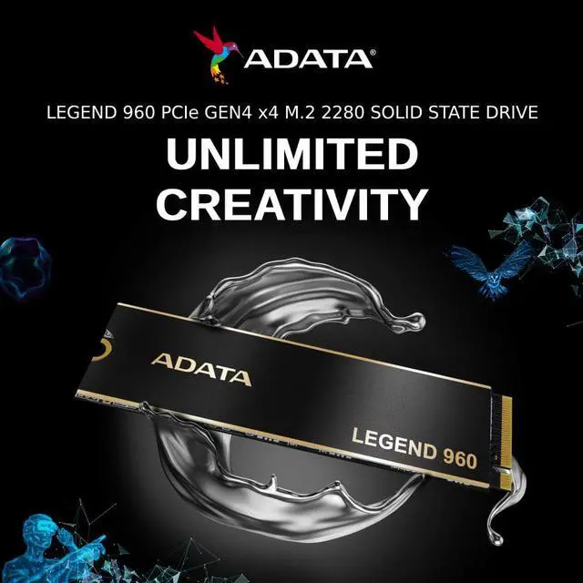 Alt view image 7 of 13 - ADATA LEGEND 960 1TB SSD GEN4x4 M.2 2280 Internal Solid State Drive | PS5 Compatible - SMI SM2264 3D NAND | Up to 7400 MBps - Black/Gold 1PK | 1560 TBW