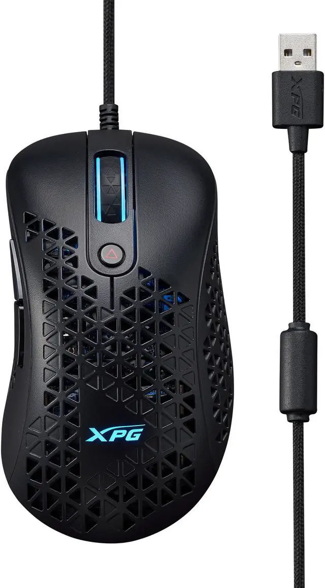 Alt view image 2 of 8 - XPG SLINGSHOT Wired Gaming Mouse - Black w/ RBG + Kailh Switches | USB-A Connection 1000Hz | 6 Programmable Buttons :Exoskeleton Design | PMW 3360 Sensor - 400-12000 DPI