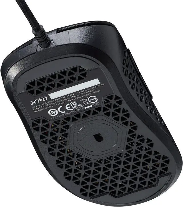 Alt view image 4 of 8 - XPG SLINGSHOT Wired Gaming Mouse - Black w/ RBG + Kailh Switches | USB-A Connection 1000Hz | 6 Programmable Buttons :Exoskeleton Design | PMW 3360 Sensor - 400-12000 DPI