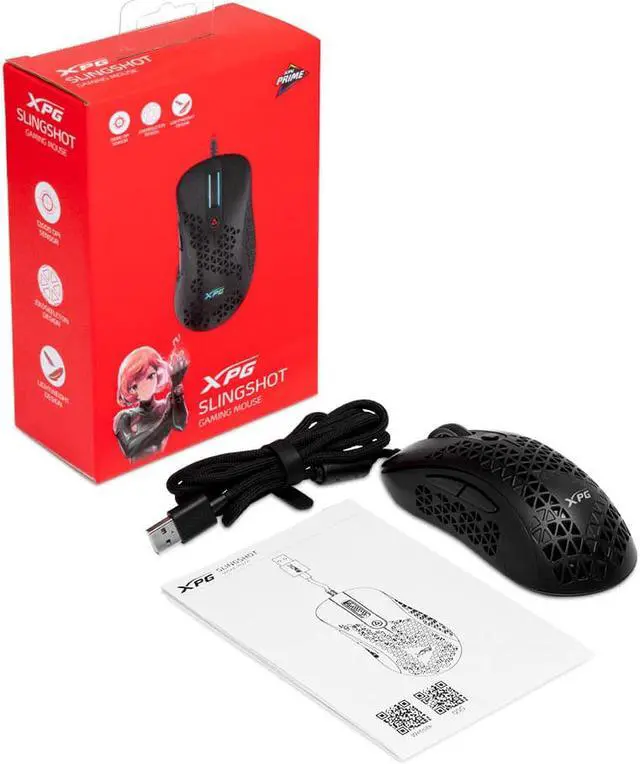 Alt view image 6 of 8 - XPG SLINGSHOT Wired Gaming Mouse - Black w/ RBG + Kailh Switches | USB-A Connection 1000Hz | 6 Programmable Buttons :Exoskeleton Design | PMW 3360 Sensor - 400-12000 DPI