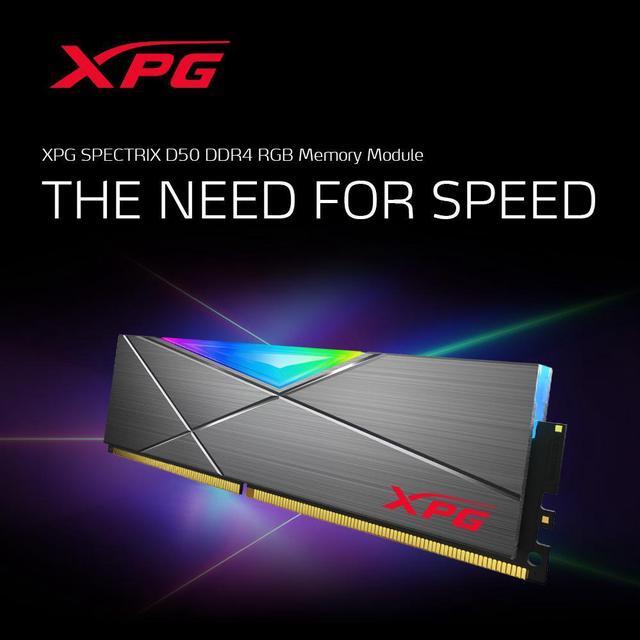 Alt view image 7 of 7 - XPG SPECTRIX D50 RGB Desktop Memory: 32GB (2x16GB) DDR4 3600MHz CL18 GREY