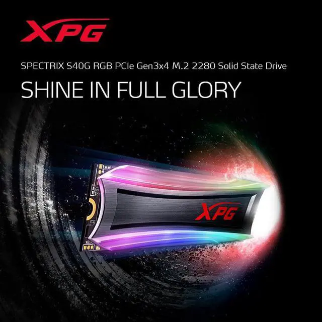 Alt view image 14 of 14 - XPG SPECTRIX RGB Gaming SSD S40G Series: 4TB Internal PCIe Gen3x4 M.2 2280 NVME