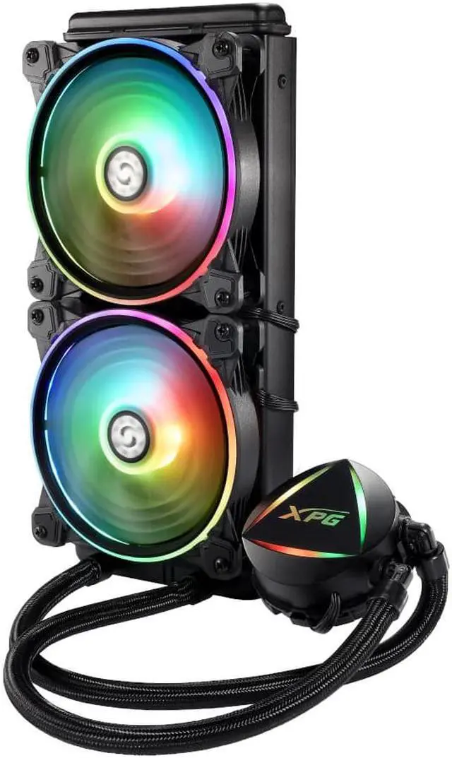 Alt view image 3 of 10 - XPG LEVANTE RGB Liquid CPU Cooler: 240mm Radiator 2 x 120mm Fans