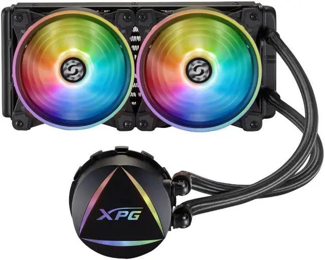 Alt view image 4 of 10 - XPG LEVANTE RGB Liquid CPU Cooler: 240mm Radiator 2 x 120mm Fans