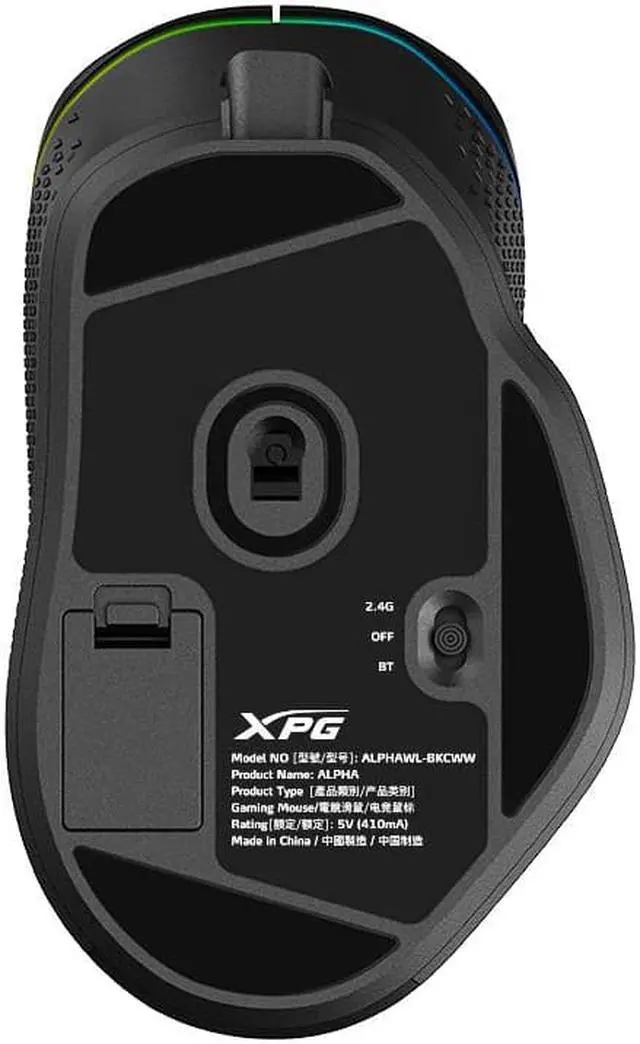 Alt view image 6 of 20 - XPG ALPHA Wireless Gaming Mouse - Black w/ RGB + Omron Switches | 60 Hour Battery Life - USB-C Connection | 6 Programmable Buttons :Exokeleton Design | PAW 3335 Sensor - 400-16000 DPI