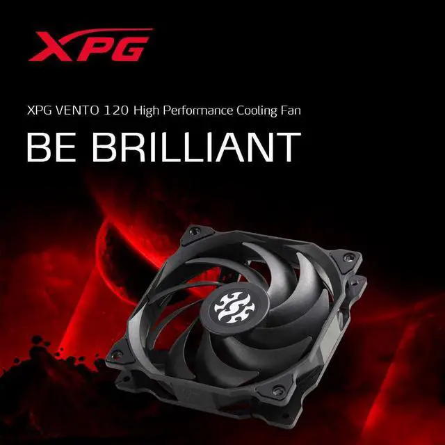 Alt view image 7 of 8 - XPG VENTO 120 Case Fan | 45.3 CMF - 1200RPM | 3 PIN, 120MM Fan | Major Motherboard Compatibility - Black / NON-RGB