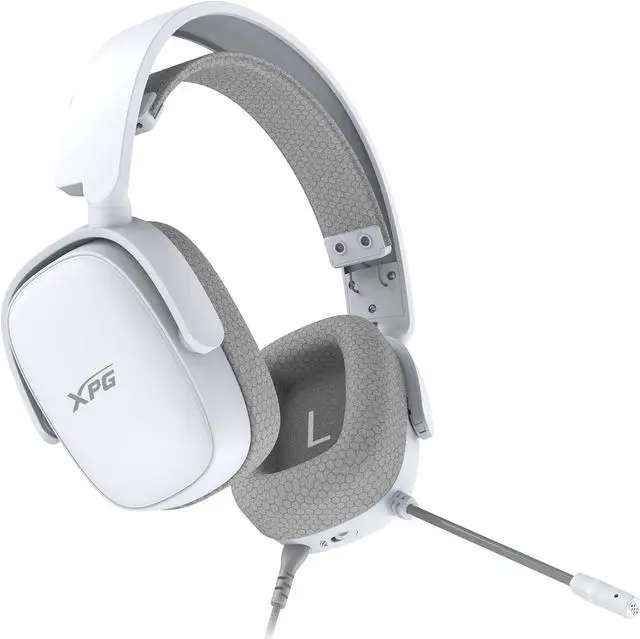 Alt view image 2 of 8 - XPG PRECOG S Wired Gaming Headset w/ Mic + Windows Sonic 3D Spatial Awareness | USB-C and 3.5mm Jack Connection | 50mm Driver - Clear and Crip Sound | Rotatable Ear Cups and Auto-Adust Headband White