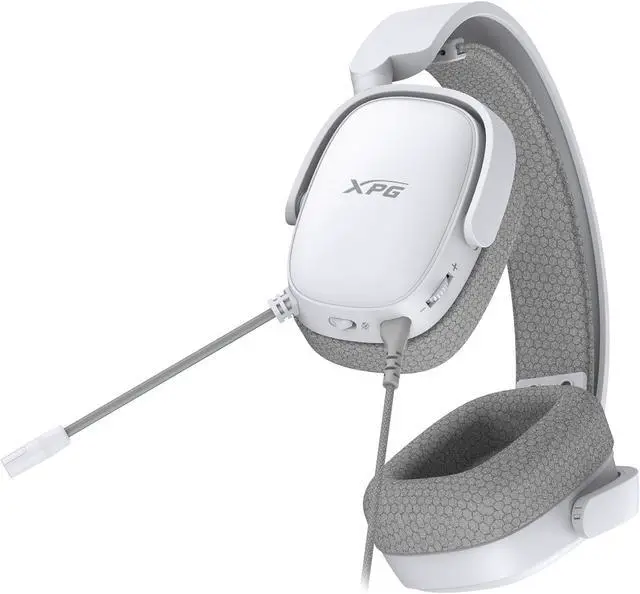 Alt view image 7 of 8 - XPG PRECOG S Wired Gaming Headset w/ Mic + Windows Sonic 3D Spatial Awareness | USB-C and 3.5mm Jack Connection | 50mm Driver - Clear and Crip Sound | Rotatable Ear Cups and Auto-Adust Headband White