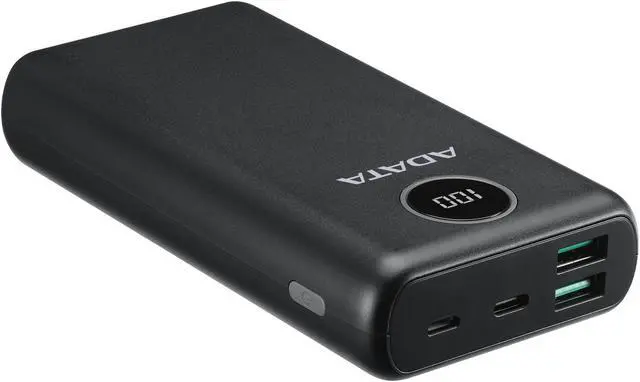 Alt view image 4 of 6 - ADATA P20000QCD Power Bank Black - 20000mAh Battery | 2x USB-A - 1x USB-C Ports | Digital Display w/ Qualcomm QC 3.0 or USB PD 3.0 Tech | Multi-Level Circuit Protection