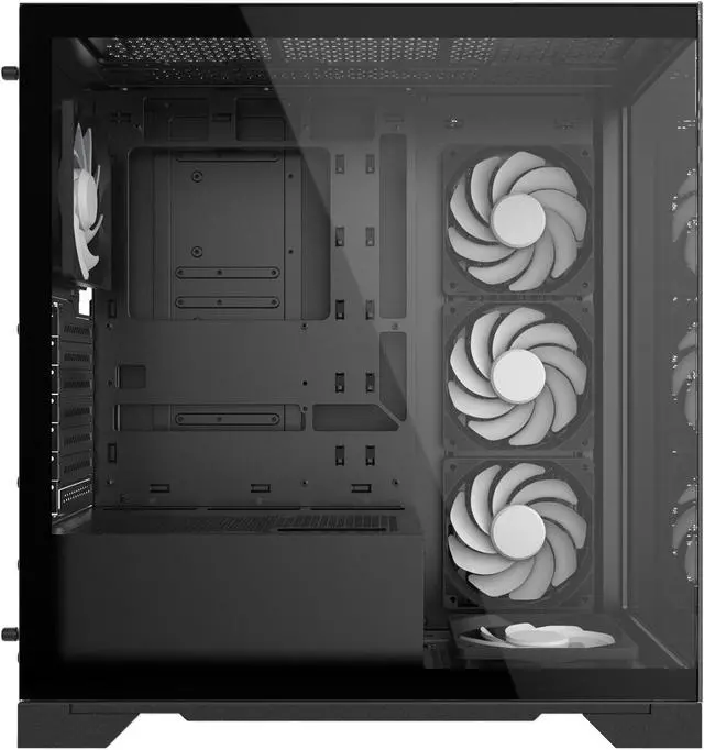 Alt view image 3 of 4 - XPG Invader X Mid-Tower Gaming ATX PC Case with Panoramic View, Tempered Glass Panels, and RGB Lighting Black (INVADERXMT-BKCWW)
