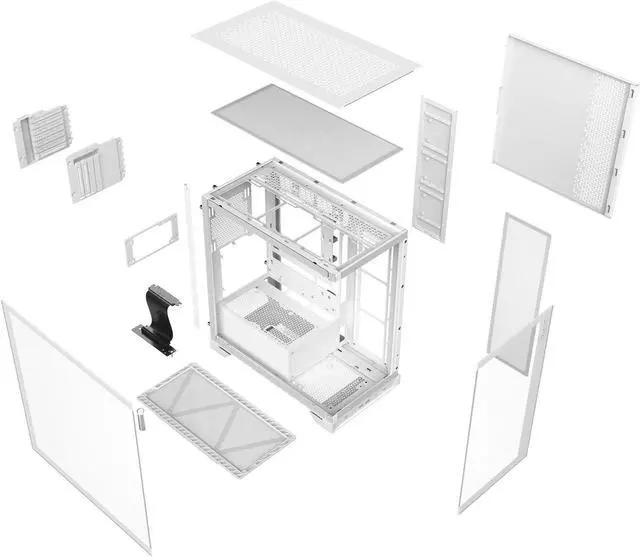 Alt view image 5 of 10 - XPG Invader X Mid-Tower Gaming ATX PC Case with Panoramic View, Tempered Glass Panels, and RGB Lighting White (INVADERXMT-WHCWW)
