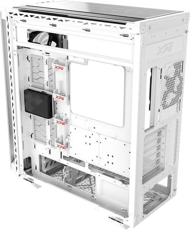 Alt view image 3 of 11 - XPG Battlecruiser II Mid-Tower ATX PC Gaming Case: Exoskeleton-Driven, Aesthetics, Efficient Airflow, 420mm Radiator, GPU Holder, Cable Management, XPG Prime Box, White(BATTLECRUISERIIPST-WHCWW)