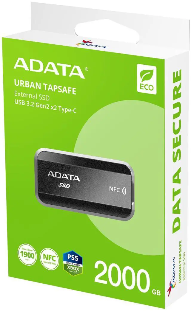 Alt view image 4 of 6 - ADATA URBAN TAPSAFE External SSD, Tap Safe, Transfer Fast. (NFC, 2TB) - SURB-TAP-2000GCCBK
