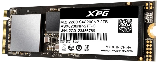 Alt view image 2 of 19 - XPG SX8200 Pro Series: 2TB Internal Solid State Drive PCIe Gen3x4 M.2 2280