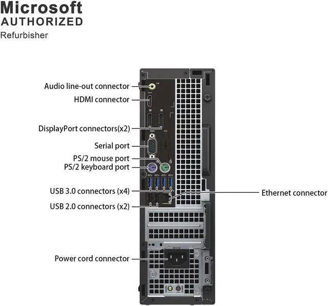 Alt view image 6 of 13 - Dell Grade A Optiplex 7050 SFF Intel Core I7-6700 3.4Ghz 16G DDR4, 512G SSD, Windows 10 Pro 64 bits(ES/EN)