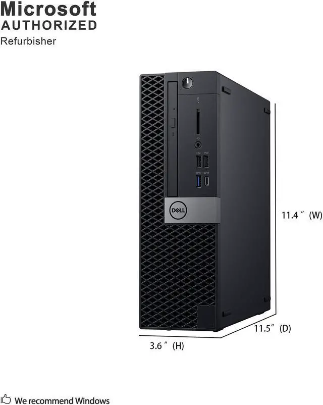 Alt view image 3 of 13 - Dell Grade A Optiplex 7050 SFF Intel Core I7-6700 3.4Ghz 16G DDR4, 512G SSD, Windows 10 Pro 64 bits(ES/EN)