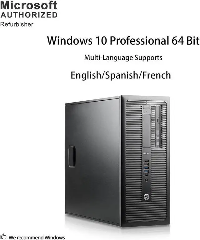 Alt view image 3 of 7 - Grade A HP ProDesk 600 G1 Tower PC, Intel Core I3-4130 3.4Ghz, 8G DDR3, 1T HDD, DVD, DP, 4K Support, WiFi, Bluetooth 4.0, Keyboard & Mouse, Windows 10 Pro 64 Bit-Multi-Language(EN/ES/FR)