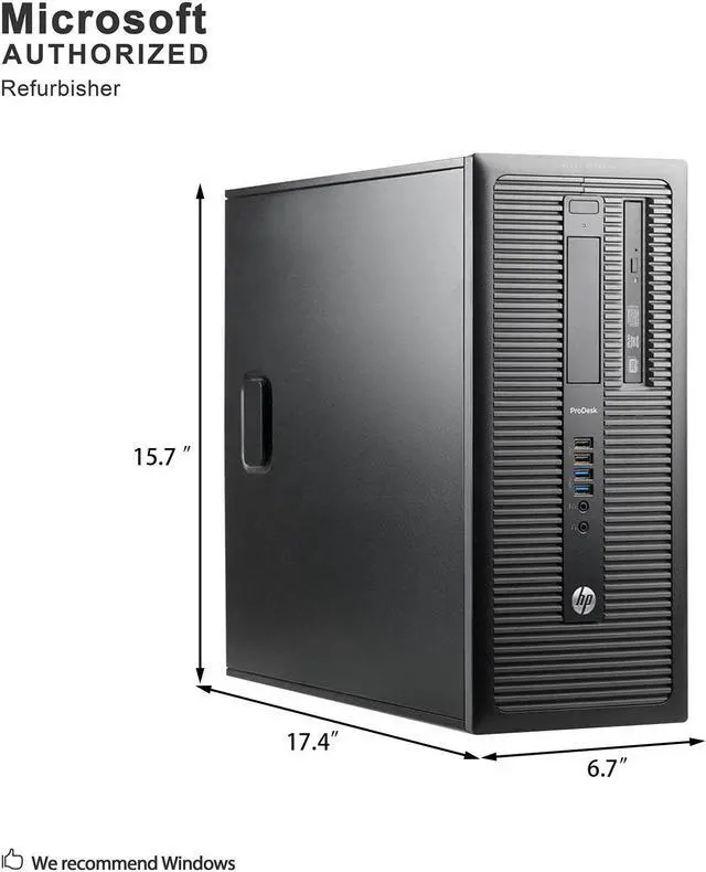 Alt view image 4 of 7 - Grade A HP ProDesk 600 G1 Tower PC, Intel Core I3-4130 3.4Ghz, 8G DDR3, 1T HDD, DVD, DP, 4K Support, WiFi, Bluetooth 4.0, Keyboard & Mouse, Windows 10 Pro 64 Bit-Multi-Language(EN/ES/FR)