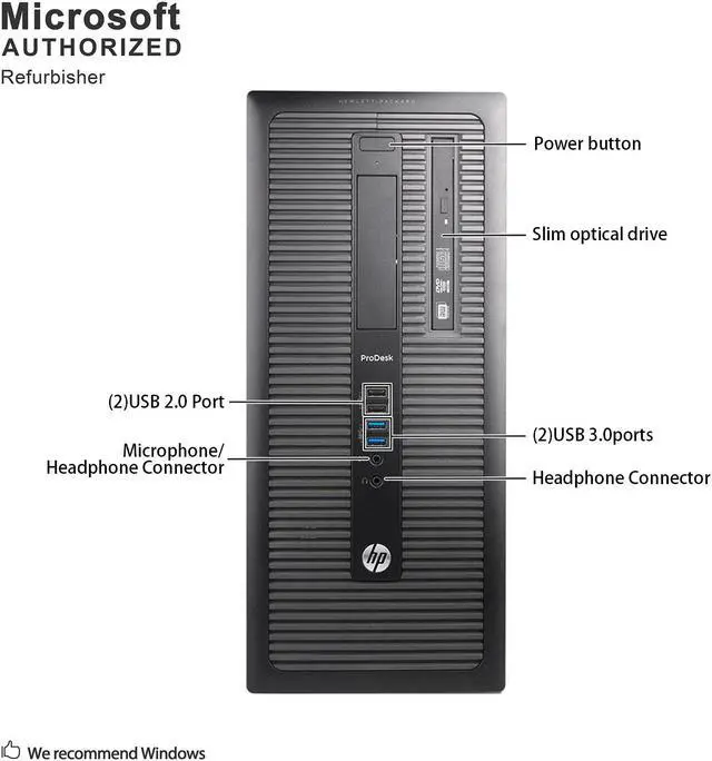 Alt view image 5 of 7 - Grade A HP ProDesk 600 G1 Tower PC, Intel Core I3-4130 3.4Ghz, 8G DDR3, 1T HDD, DVD, DP, 4K Support, WiFi, Bluetooth 4.0, Keyboard & Mouse, Windows 10 Pro 64 Bit-Multi-Language(EN/ES/FR)