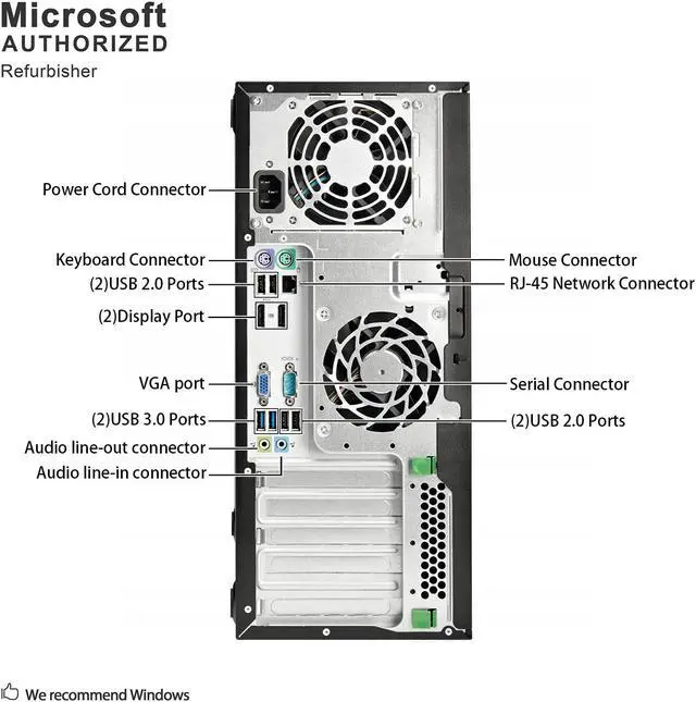 Alt view image 6 of 7 - Grade A HP ProDesk 600 G1 Tower PC, Intel Core I3-4130 3.4Ghz, 8G DDR3, 1T HDD, DVD, DP, 4K Support, WiFi, Bluetooth 4.0, Keyboard & Mouse, Windows 10 Pro 64 Bit-Multi-Language(EN/ES/FR)