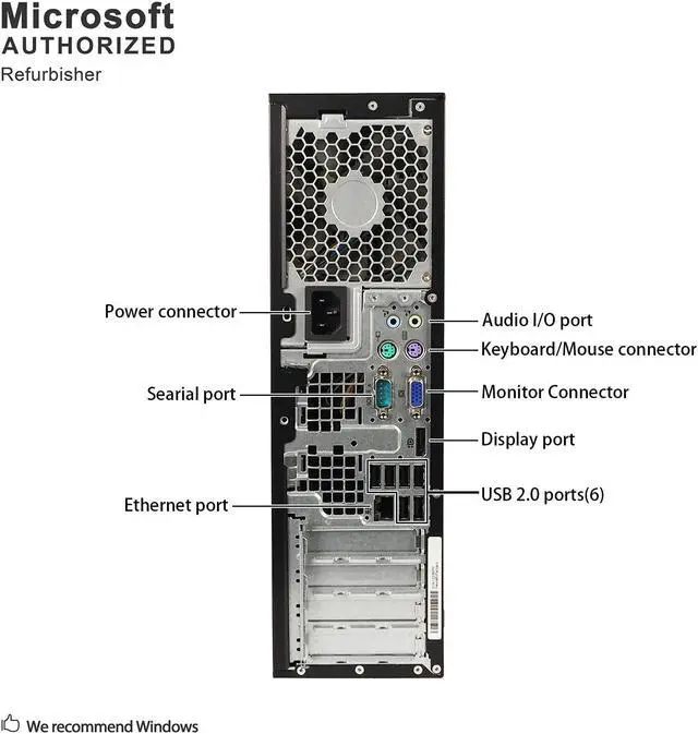 Alt view image 6 of 7 - Grade A HP Compaq Pro 6300 SFF PC, Intel Core I3-3220 3.3Ghz, 16G DDR3, 512G SSD, DVD, DP, VGA, WiFi, Bluetooth 4.0, Keyboard & Mouse, Windows 10 Pro 64 Bit-Multi-Language(EN/ES/FR)