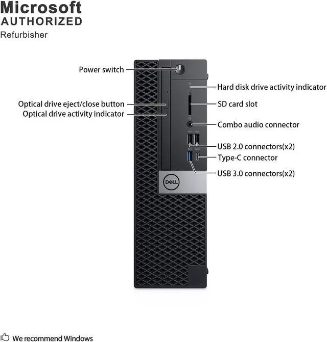 Alt view image 5 of 7 - Grade A Dell OptiPlex 7050 SFF PC, Intel Quad Core I7-7700 3.6Ghz, 32G DDR4, 1T SSD, DVDRW, DP, HDMI, 4K Support, WiFi, Bluetooth 4.0, Keyboard & Mouse, Windows 10 Pro 64 Bit-Multi-Language(EN/ES/FR)