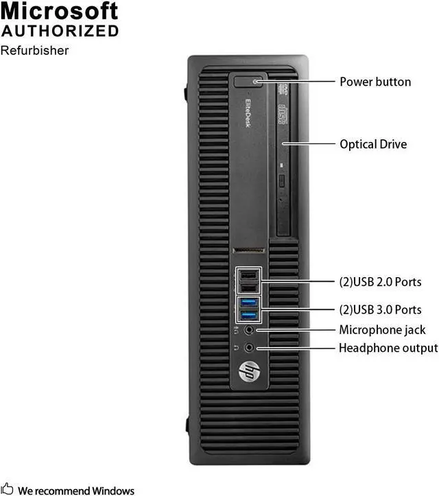 Alt view image 5 of 7 - Grade A HP ProDesk 600 G1 SFF PC, Intel Quad Core I5-4570 3.2Ghz, 16G DDR3, 1T HDD, DVD, DP, 4K Support, WiFi, Bluetooth 4.0, Keyboard & Mouse, Windows 10 Pro 64 Bit-Multi-Language(EN/ES/FR)