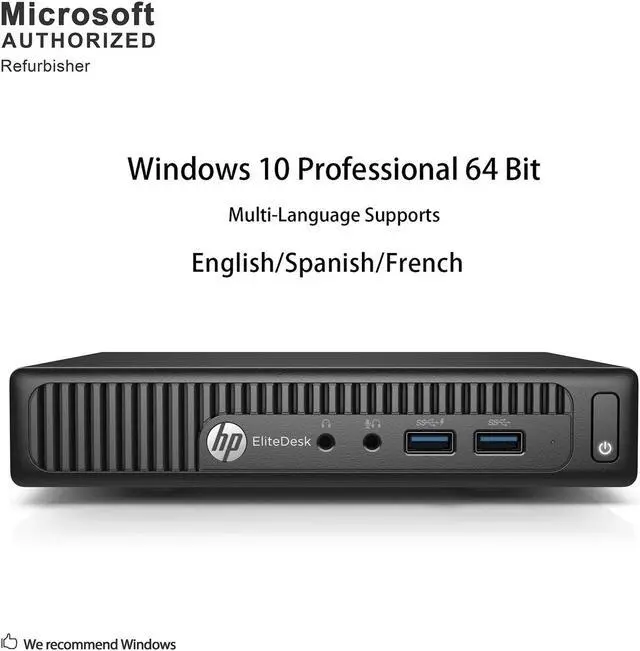 Alt view image 3 of 7 - Grade A HP EliteDesk 800 G1 Desktop Mini PC, Intel Quad Core I5-4590T 2.0Ghz, 8G DDR3, 256G SSD, DP, 4K Support, WiFi, Keyboard & Mouse, Windows 10 Pro 64 Bit-Multi-Language(EN/ES/FR)