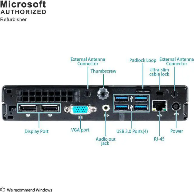 Alt view image 6 of 7 - Grade A HP EliteDesk 800 G1 Desktop Mini PC, Intel Quad Core I5-4590T 2.0Ghz, 8G DDR3, 256G SSD, DP, 4K Support, WiFi, Keyboard & Mouse, Windows 10 Pro 64 Bit-Multi-Language(EN/ES/FR)