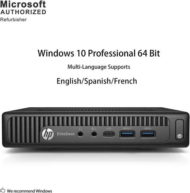 Alt view image 3 of 7 - HP EliteDesk 800 G2 Desktop Mini PC, Intel Quad Core I5-6500T 2.5Ghz, 16G DDR4, 240G SSD, DP, 4K Support, Keyboard & Mouse, Windows 10 Pro 64 Bit-Multi-Language(EN/ES/FR) (Grade A)