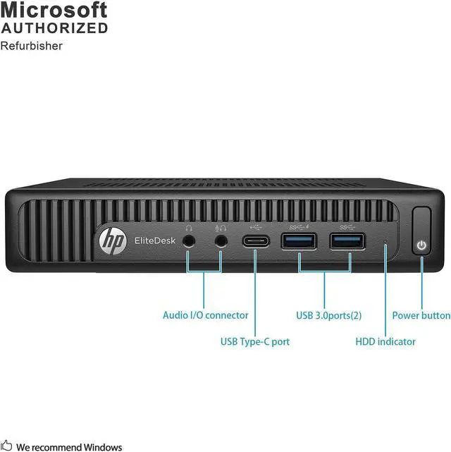 Alt view image 5 of 7 - HP EliteDesk 800 G2 Desktop Mini PC, Intel Quad Core I5-6500T 2.5Ghz, 16G DDR4, 240G SSD, DP, 4K Support, Keyboard & Mouse, Windows 10 Pro 64 Bit-Multi-Language(EN/ES/FR) (Grade A)