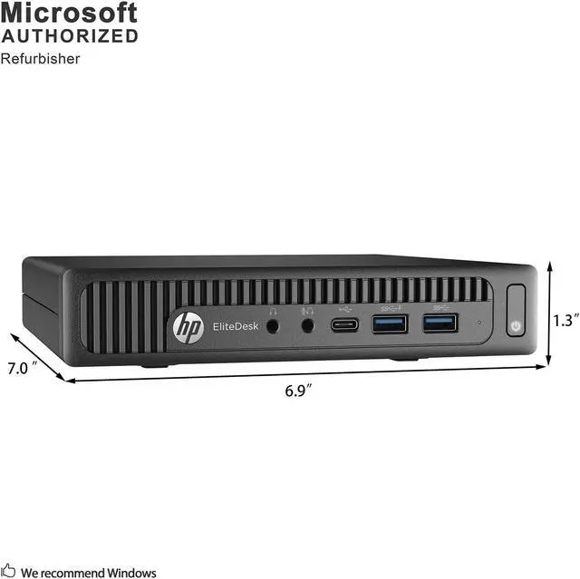 Alt view image 4 of 7 - HP EliteDesk 800 G2 Desktop Mini PC, Intel Quad Core I5-6500T 2.5Ghz, 16G DDR4, 240G SSD, DP, 4K Support, Keyboard & Mouse, Windows 10 Pro 64 Bit-Multi-Language(EN/ES/FR) (Grade A)