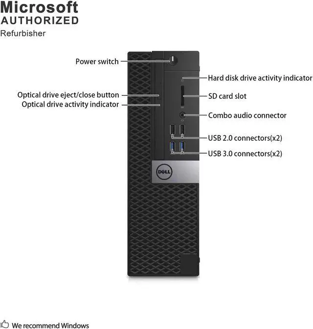 Alt view image 5 of 7 - Grade A Dell OptiPlex 5050 SFF PC, Intel Quad Core I7-6700 3.4Ghz, 8G DDR4, 512G SSD, DVD, DP, HDMI, 4K Support, WiFi, Bluetooth 4.0, Keyboard & Mouse, Windows 10 Pro 64 Bit-Multi-Language(EN/ES/FR)