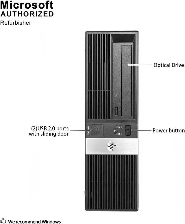 Alt view image 5 of 7 - Grade A HP rp5800 SFF PC, Intel Quad Core I5-2400 3.1Ghz, 16G DDR3, 512G SSD, DVD, DP, VGA, WiFi, Bluetooth 4.0, Keyboard & Mouse, Windows 10 Pro 64 Bit-Multi-Language(EN/ES/FR)