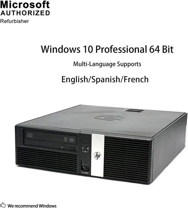 Alt view image 3 of 7 - Grade A HP rp5800 SFF PC, Intel Quad Core I5-2400 3.1Ghz, 16G DDR3, 512G SSD, DVD, DP, VGA, WiFi, Bluetooth 4.0, Keyboard & Mouse, Windows 10 Pro 64 Bit-Multi-Language(EN/ES/FR)