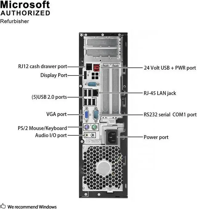 Alt view image 6 of 7 - Grade A HP rp5800 SFF PC, Intel Quad Core I5-2400 3.1Ghz, 16G DDR3, 512G SSD, DVD, DP, VGA, WiFi, Bluetooth 4.0, Keyboard & Mouse, Windows 10 Pro 64 Bit-Multi-Language(EN/ES/FR)