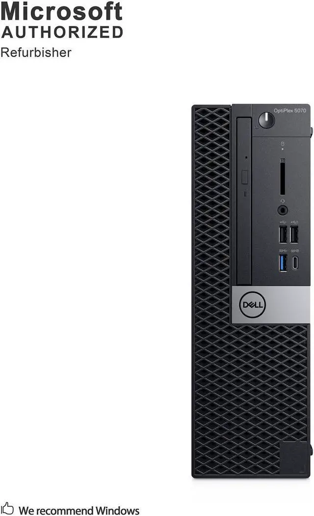 Alt view image 2 of 7 - Grade A Dell OptiPlex 5070 SFF PC, Intel Six Core I5-8500 3.0Ghz, 8G DDR4, 512G SSD, DVD, DP, 4K Support, WiFi, Bluetooth 4.0, Keyboard & Mouse, Windows 10 Pro 64 Bit-Multi-Language(EN/ES/FR)