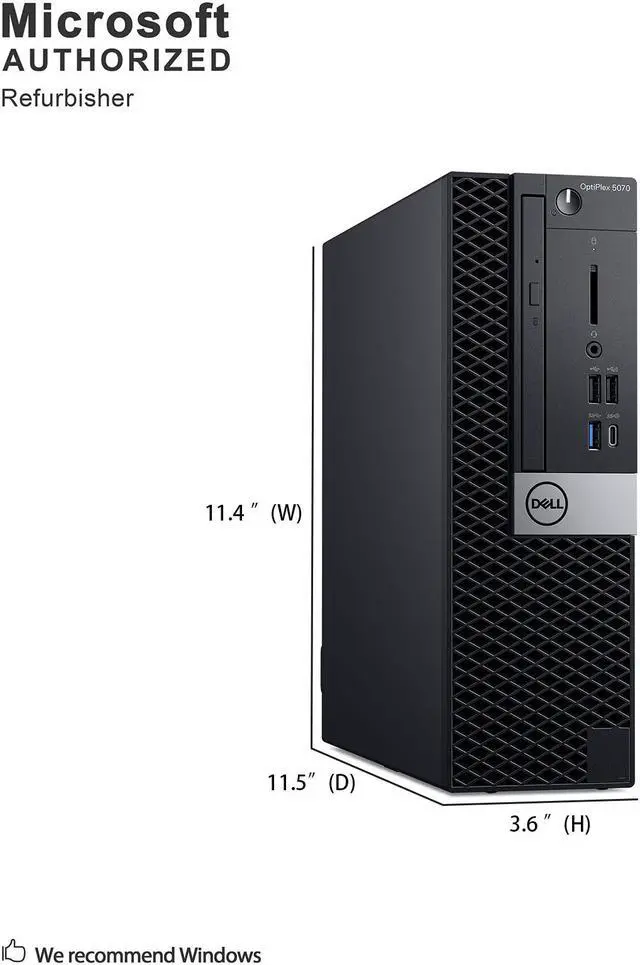Alt view image 4 of 7 - Grade A Dell OptiPlex 5070 SFF PC, Intel Six Core I5-8500 3.0Ghz, 8G DDR4, 512G SSD, DVD, DP, 4K Support, WiFi, Bluetooth 4.0, Keyboard & Mouse, Windows 10 Pro 64 Bit-Multi-Language(EN/ES/FR)