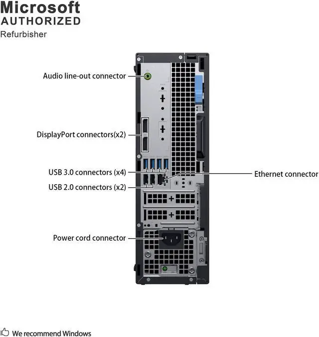 Alt view image 6 of 7 - Grade A Dell OptiPlex 5070 SFF PC, Intel Six Core I5-8500 3.0Ghz, 8G DDR4, 512G SSD, DVD, DP, 4K Support, WiFi, Bluetooth 4.0, Keyboard & Mouse, Windows 10 Pro 64 Bit-Multi-Language(EN/ES/FR)