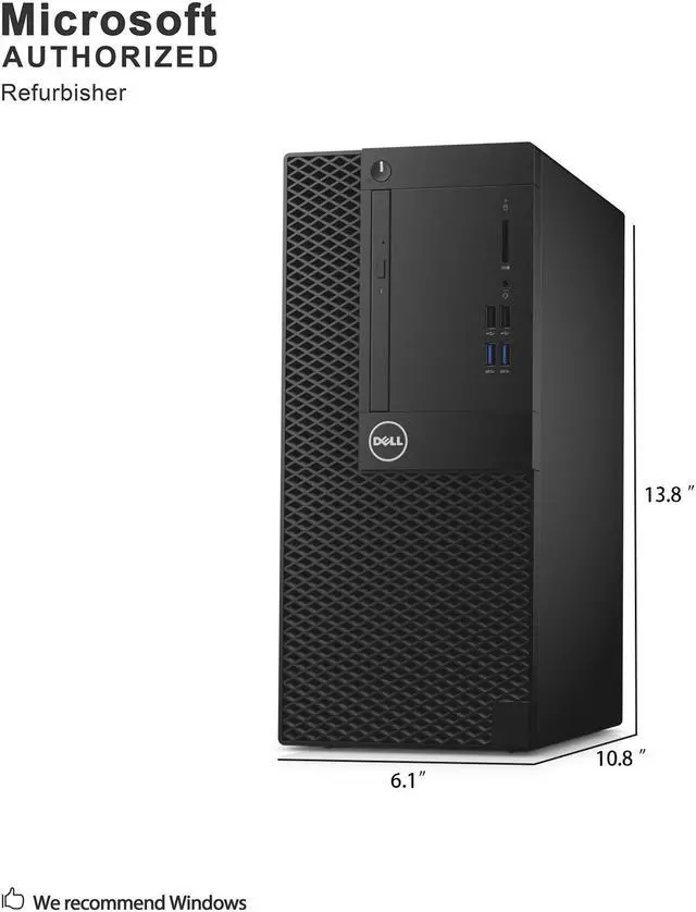 Alt view image 3 of 7 - Grade A Dell OptiPlex 3050 Tower PC, Intel Quad Core I5-6500 3.2Ghz, 8G DDR4, 256G SSD, DVD, DP, 4K Support, WiFi, Bluetooth 4.0, Keyboard & Mouse, Windows 10 Pro 64 Bit-Multi-Language(EN/ES/FR)