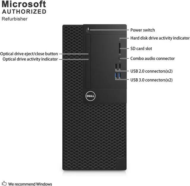 Alt view image 5 of 7 - Grade A Dell OptiPlex 3050 Tower PC, Intel Quad Core I5-6500 3.2Ghz, 8G DDR4, 256G SSD, DVD, DP, 4K Support, WiFi, Bluetooth 4.0, Keyboard & Mouse, Windows 10 Pro 64 Bit-Multi-Language(EN/ES/FR)