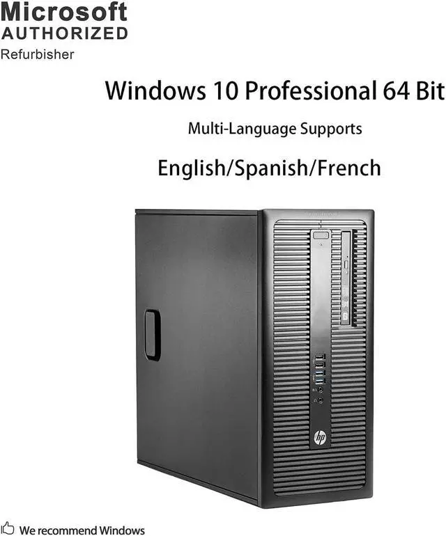Alt view image 3 of 7 - Grade A HP EliteDesk 800 G2 Tower PC, Intel Quad Core I5-6500 3.2Ghz, 8G DDR4, 128G SSD + 1T, DVD, DP, 4K Support, WiFi, Bluetooth 4.0, Keyboard & Mouse, Windows 10 Pro 64 Bit-Multi-Language