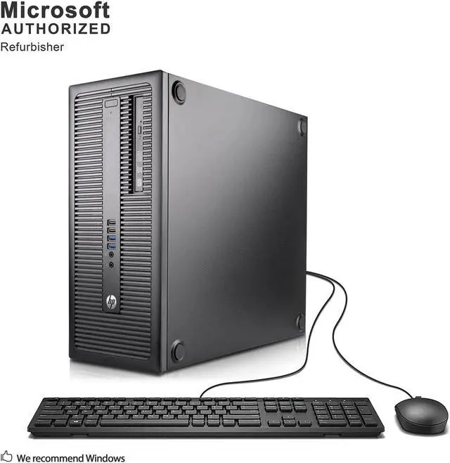 Main image of Grade A HP EliteDesk 800 G2 Tower PC, Intel Quad Core I5-6500 3.2Ghz, 8G DDR4, 128G SSD + 1T, DVD, DP, 4K Support, WiFi, Bluetooth 4.0, Keyboard & Mouse, Windows 10 Pro 64 Bit-Multi-Language