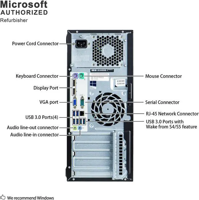 Alt view image 6 of 7 - Grade A HP EliteDesk 800 G2 Tower PC, Intel Quad Core I5-6500 3.2Ghz, 8G DDR4, 128G SSD + 1T, DVD, DP, 4K Support, WiFi, Bluetooth 4.0, Keyboard & Mouse, Windows 10 Pro 64 Bit-Multi-Language