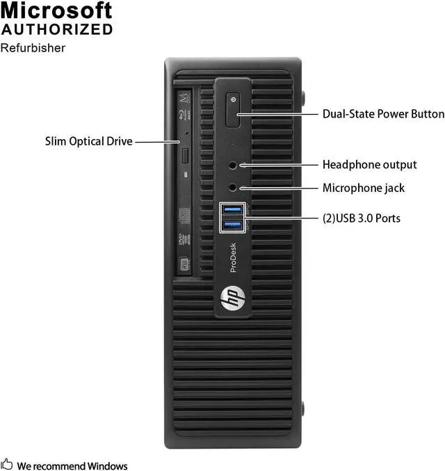 Alt view image 5 of 7 - Grade A HP ProDesk 400 G2.5 SFF PC, Intel Quad Core I5-4590S 3.0Ghz, 16G DDR3L, 1T HDD, DP, 4K Support, WiFi, Bluetooth 4.0, Keyboard & Mouse, Windows 10 Pro 64 Bit-Multi-Language(EN/ES/FR)