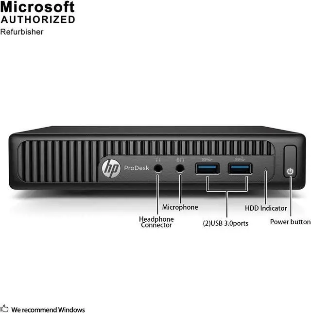 Alt view image 5 of 7 - Grade A HP ProDesk 400 G2 Desktop Mini PC, Intel Quad Core I5-6500T 2.5Ghz, 16G DDR4, 512G SSD, DP, 4K Support, WiFi, Bluetooth 4.0, Keyboard & Mouse, Windows 10 Pro 64 Bit-Multi-Language(EN/ES/FR)