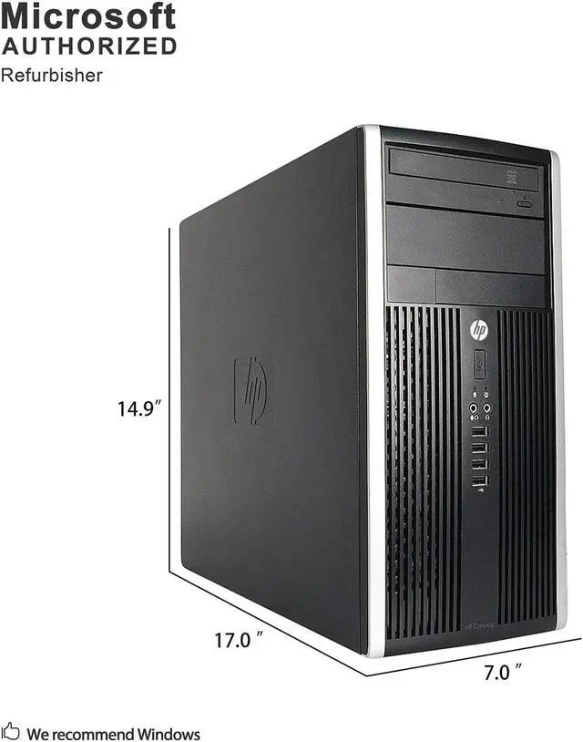 Alt view image 4 of 7 - Grade A HP Compaq Pro 6300 Microtower PC, Intel Core I3-3220 3.3Ghz, 8G DDR3, 2T HDD, DVD, DP, VGA, WiFi, Bluetooth 4.0, Keyboard & Mouse, Windows 10 Pro 64 Bit-Multi-Language