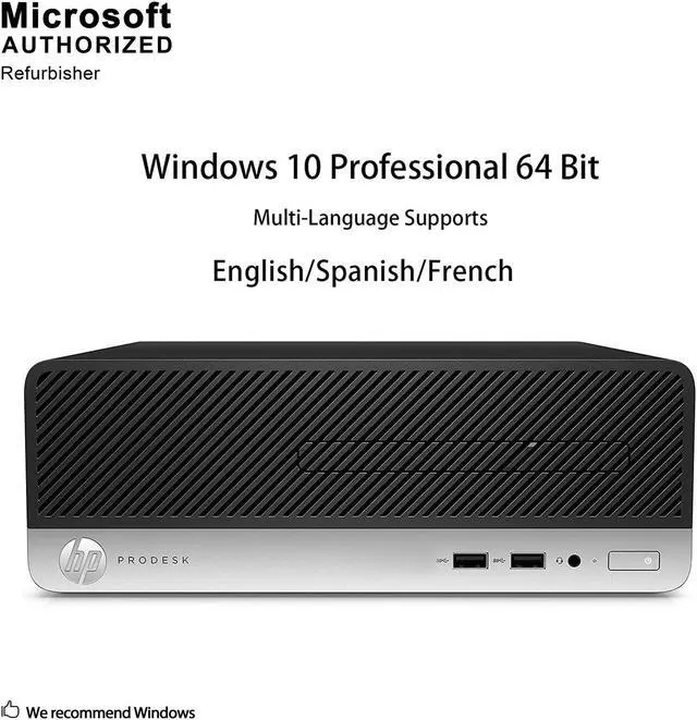 Alt view image 3 of 7 - HP ProDesk 400 G5 Small Form Factor PC, Intel Six Core I5-8500 3.0Ghz, 16G DDR4, 256G SSD, DP, 4K Support, WiFi, Bluetooth 4.0, Keyboard & Mouse, Windows 10 Pro 64 Bit-Multi-Language(EN/FR) (Grade A)